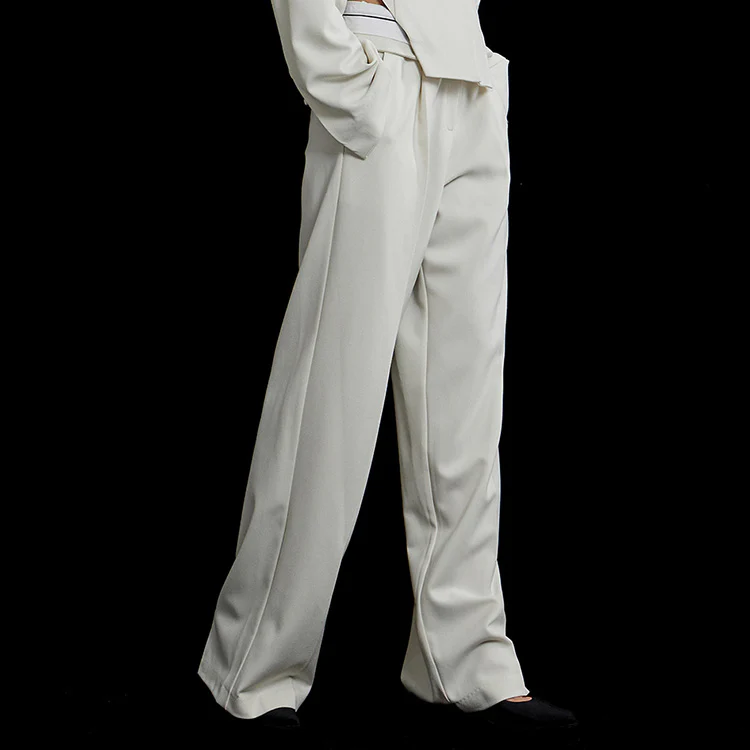 P9147 Low Rise Pintuck Long Slacks - Image 2