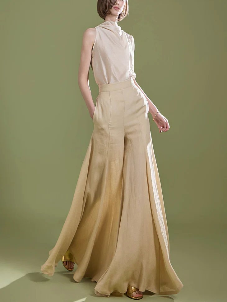 P9155 Linen Wide Slacks