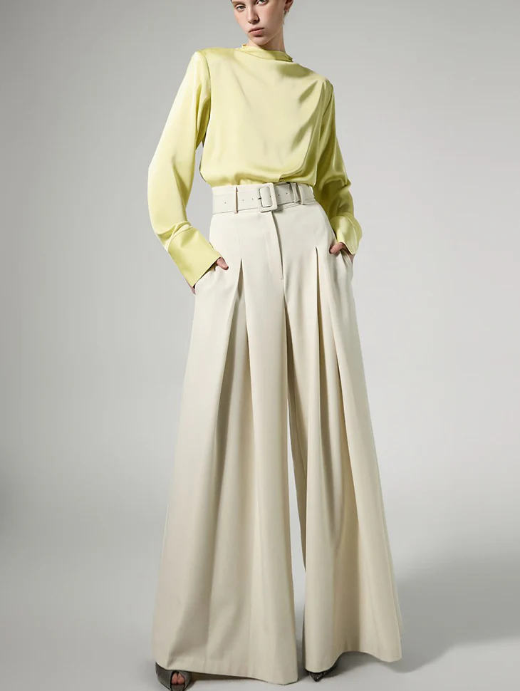 P9185 Wide Slacks with Belt