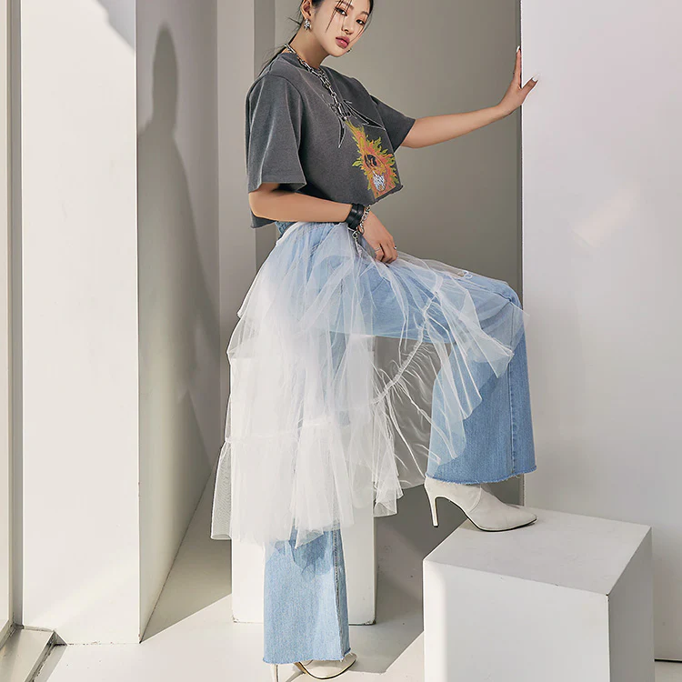 PJ450 Semi Wide Jeans (Tulle removable) - Image 2