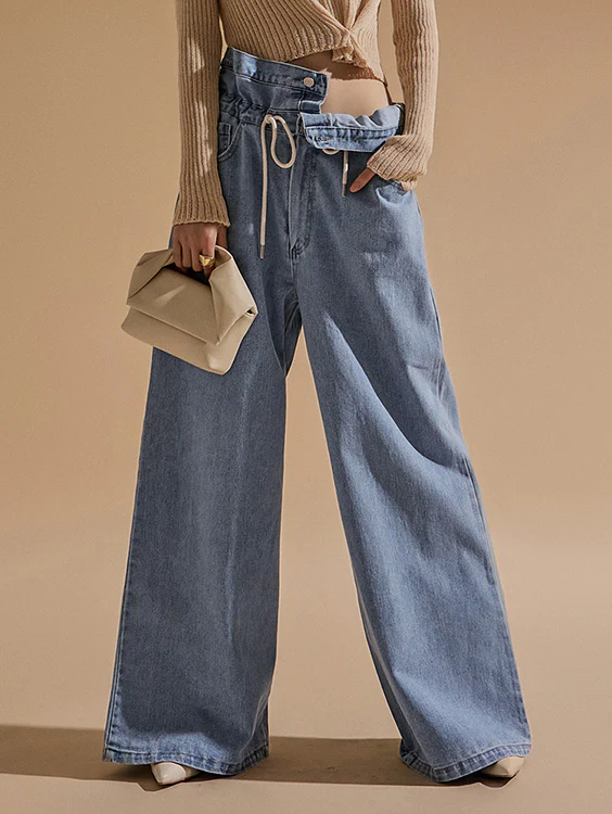 PJ469 Fold Wide Jeans