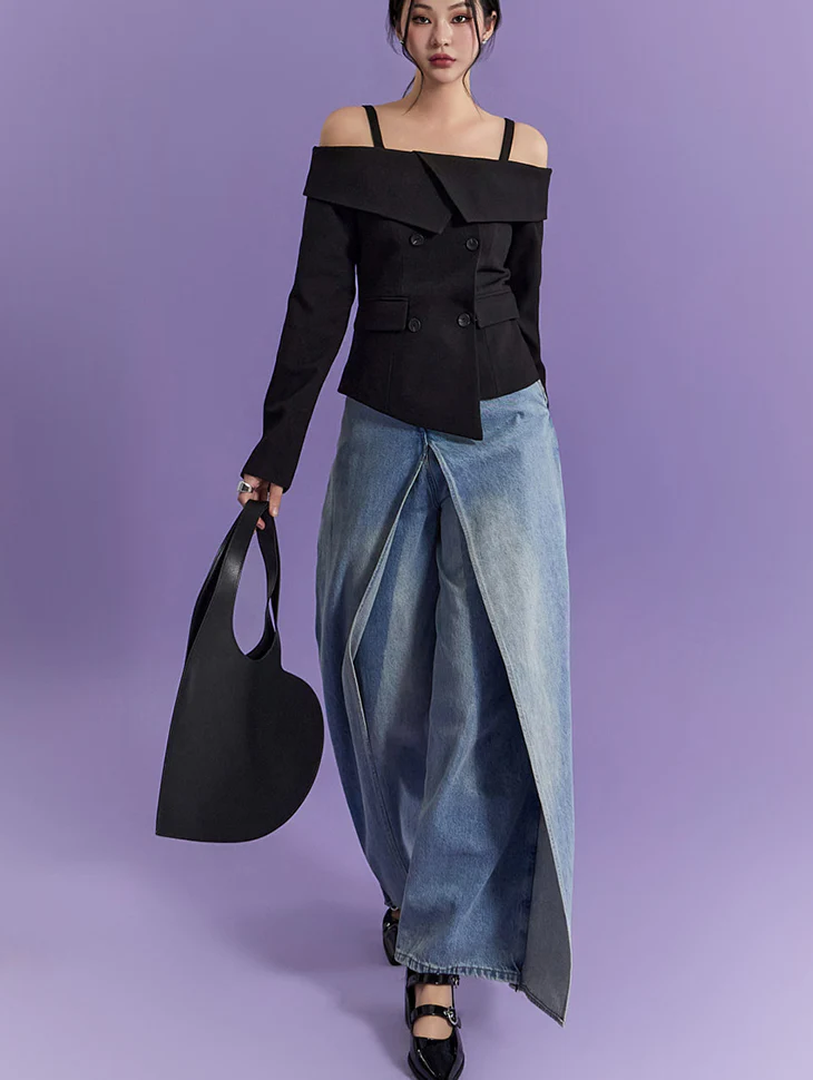 PJ493 Wide Skirt Jeans