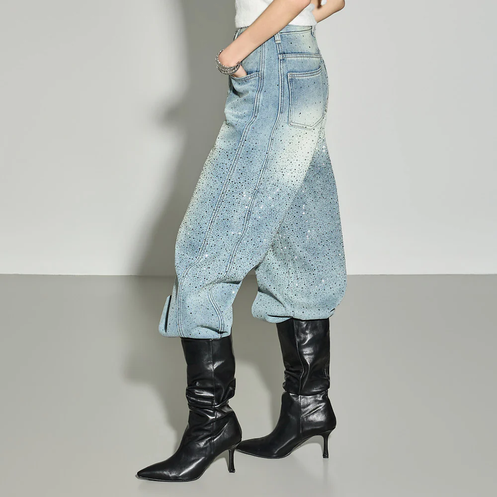 PJ621 Fleece Studded Jeans - Image 2
