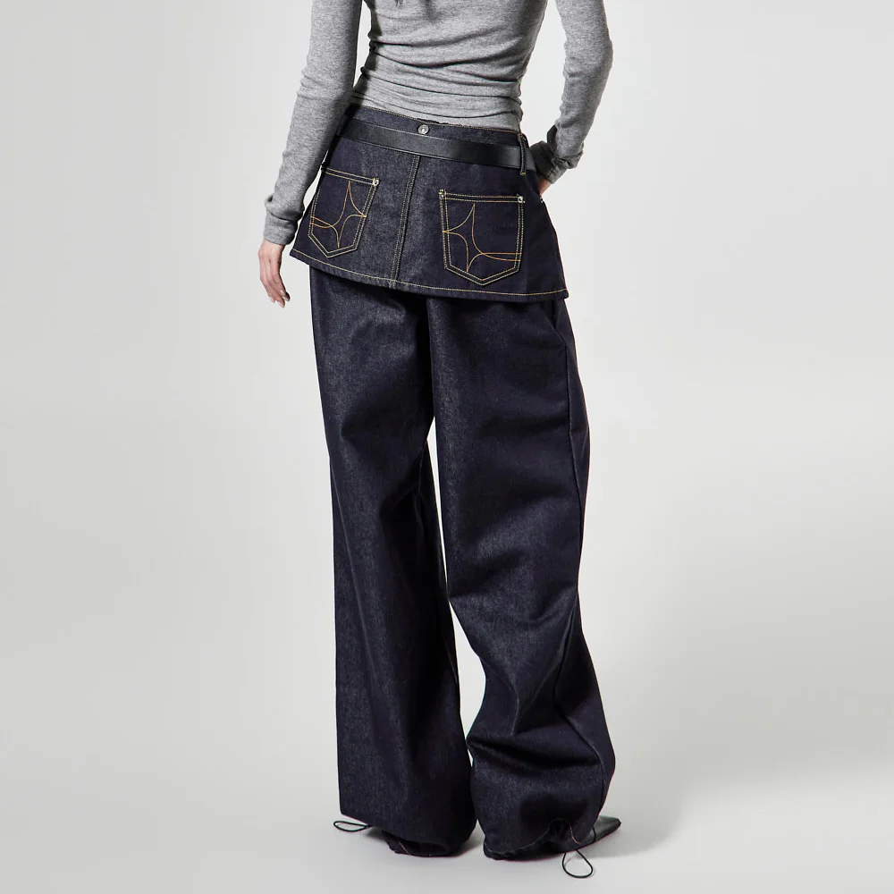PJ630 Skirt Layered Jeans - Image 2