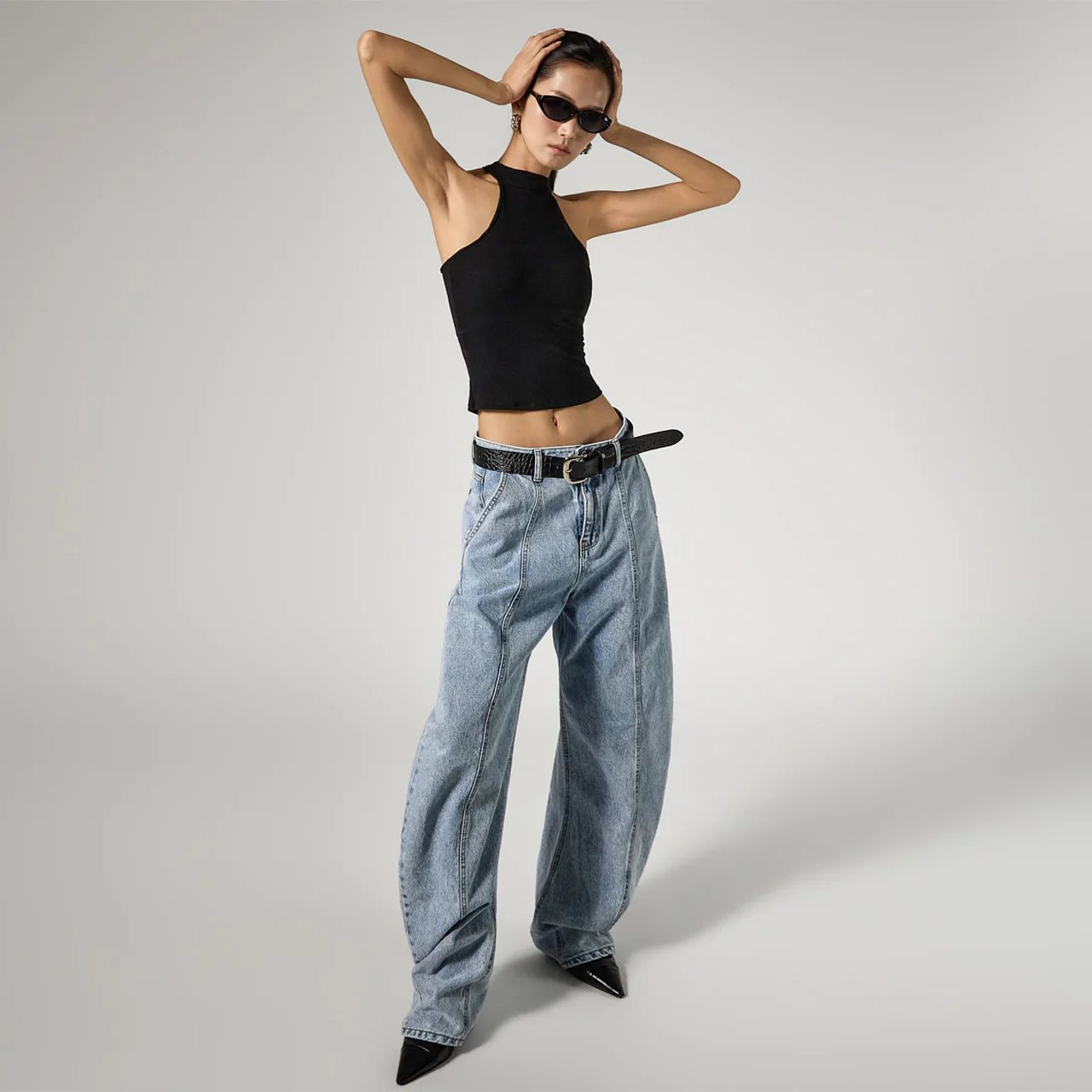 PJ634 Balloon Wide Jeans - Image 2