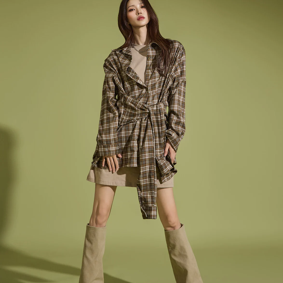 S663 Plaid Long Shirt - Image 2