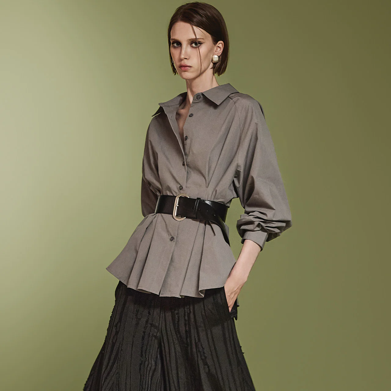 S677 Pintuck Shirt - Image 2