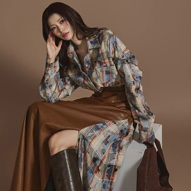 S691 Vintage Plaid Shirt - Image 2
