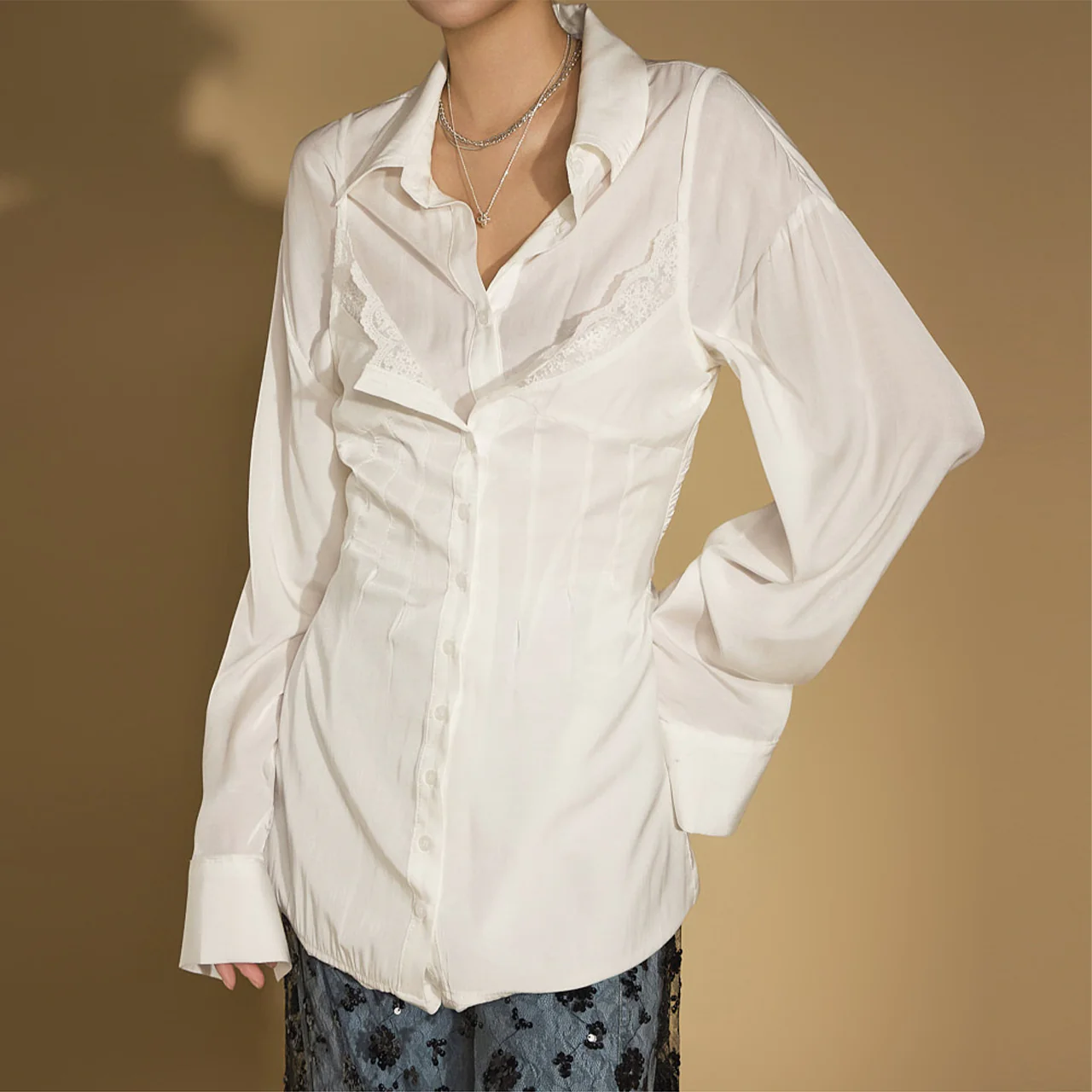 S715 Bustier Layered Shirt - Image 2