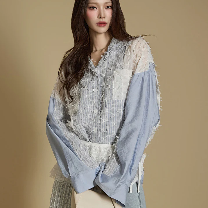 S718 Ribbon Detail Shirt - Image 2