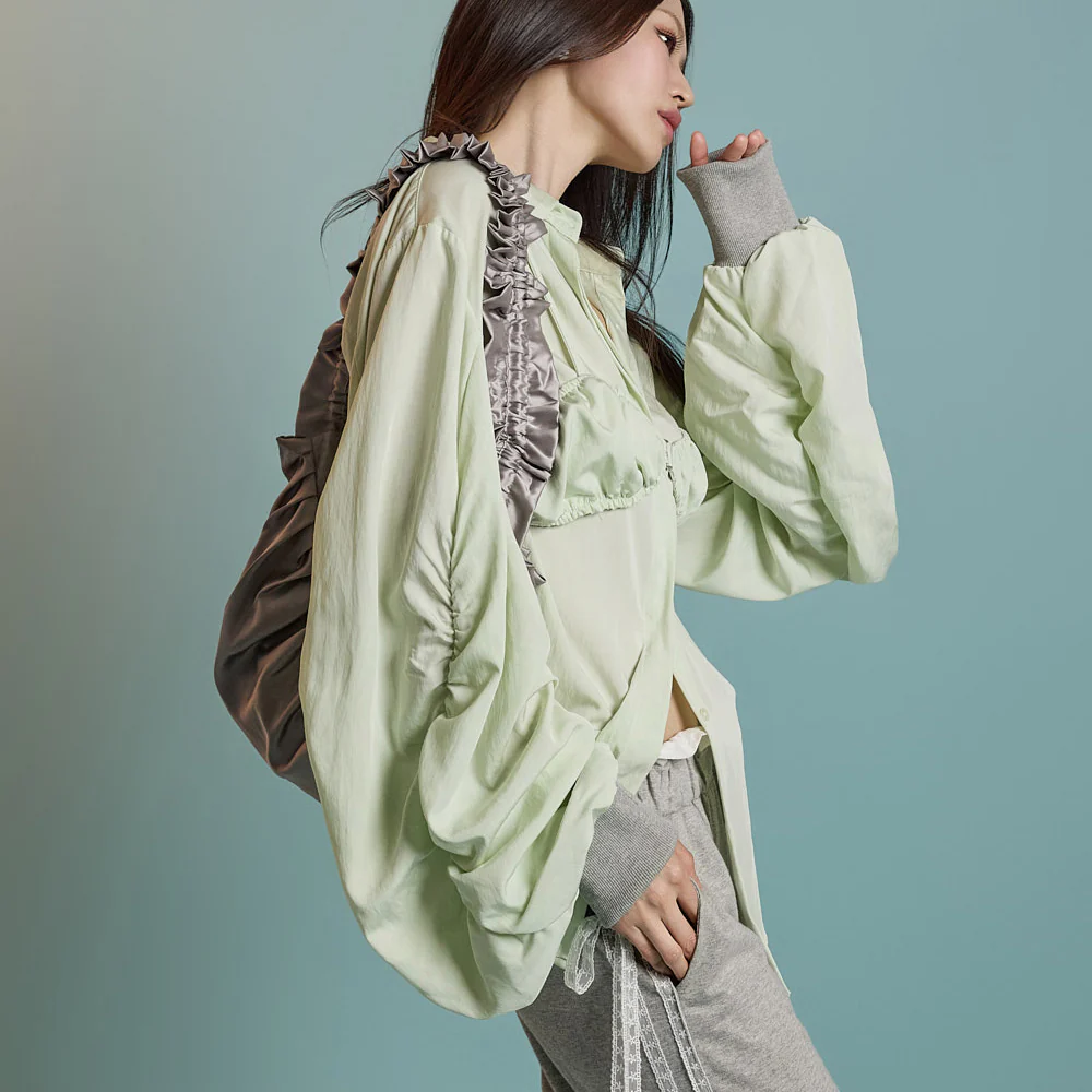 S753 Loose Fit Shirt with Bustier - Image 2