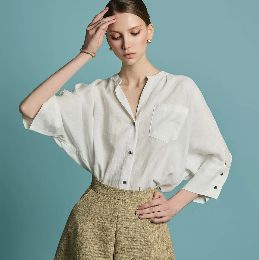 S761 Linen Cuffs Shirt - Image 2