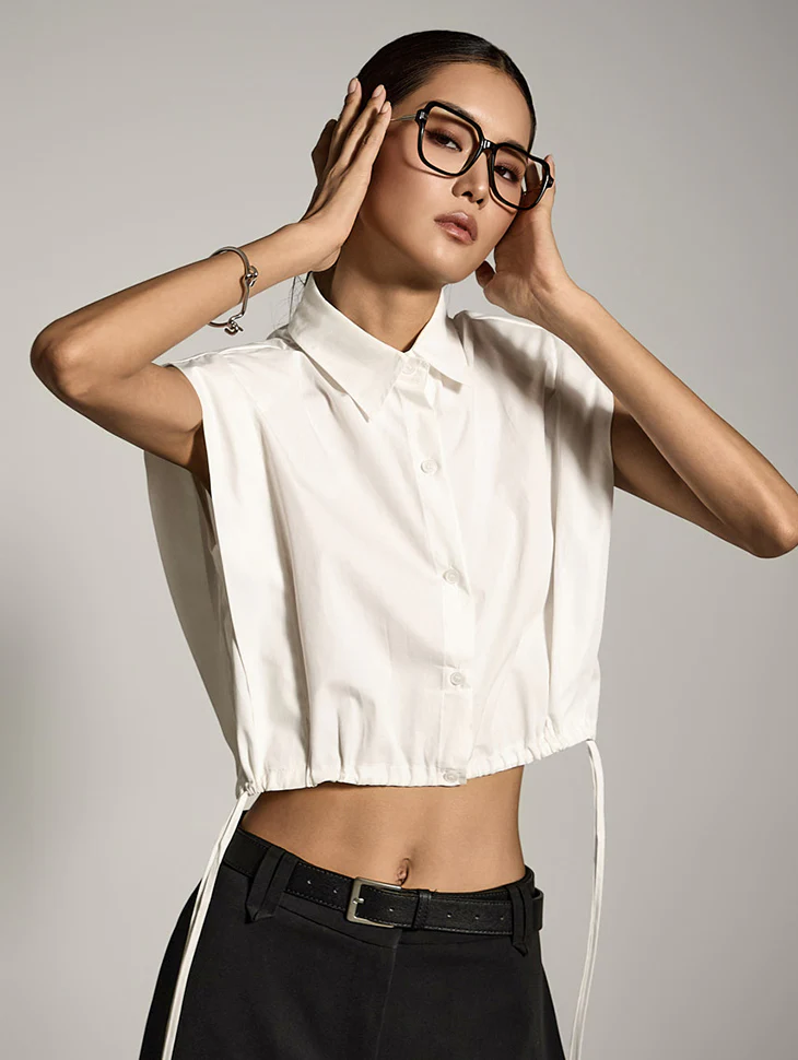 S772 Cropped Sleeveless Shirt