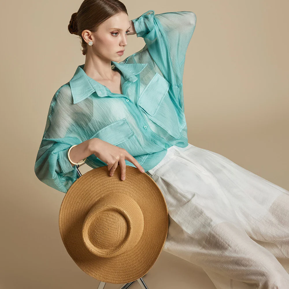 S775 Sheer Oversized Shirt - Image 2