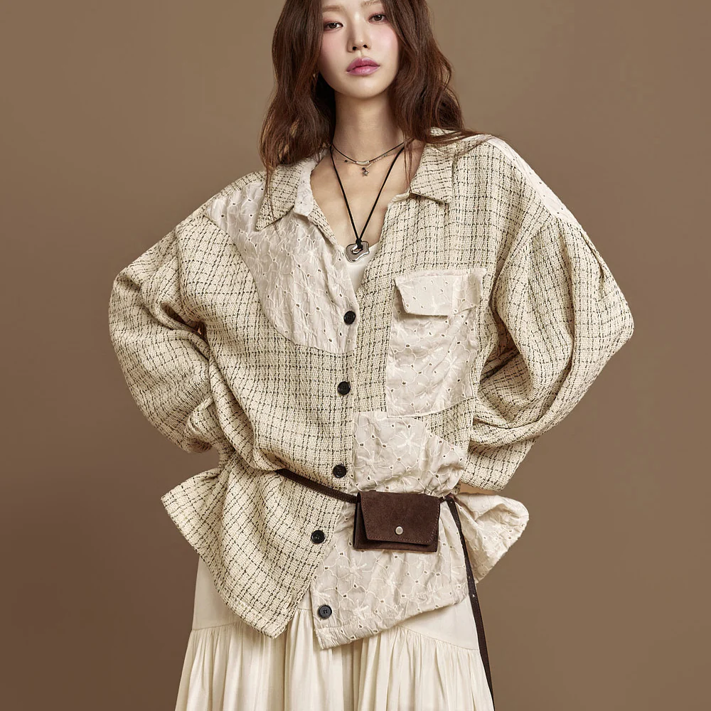 S797 Tweed Lace Shirts - Image 2