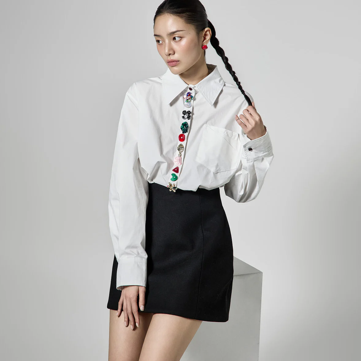 S838 Jewelry Button Shirts - Image 2