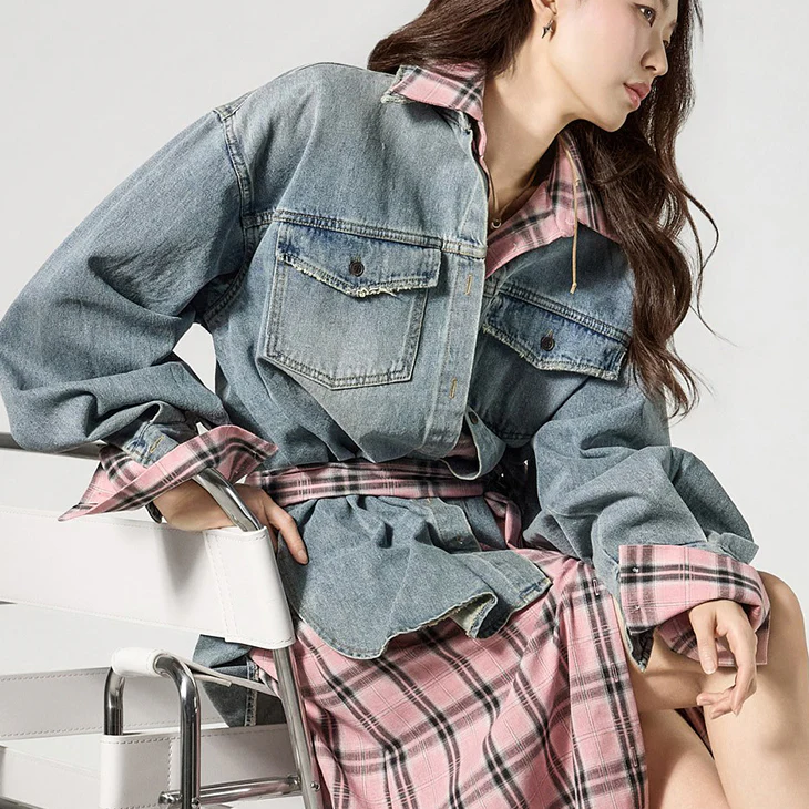 S848 Damaged Denim Shirts - Image 2