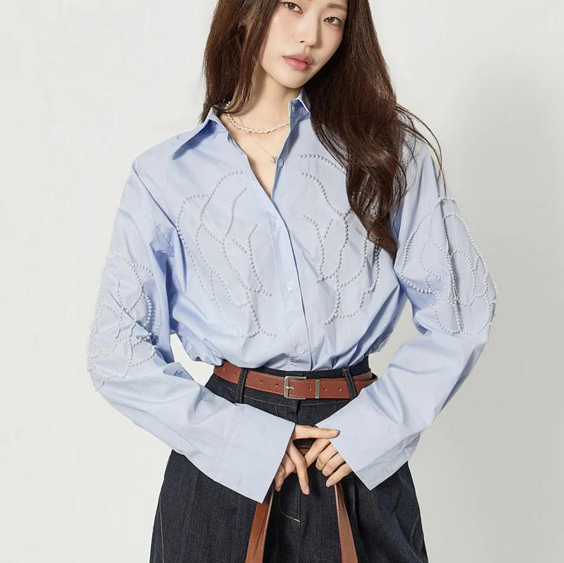 S859 Pearl Flower Shirts - Image 2
