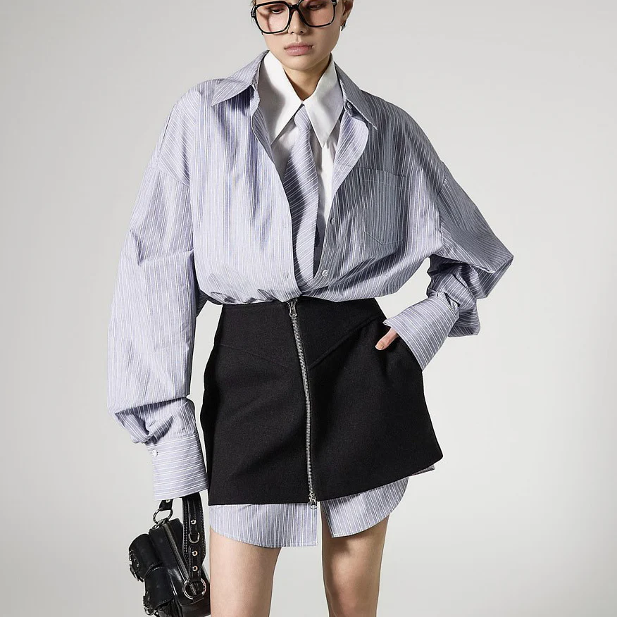 S9036 Tie Set Stripe Shirts - Image 2