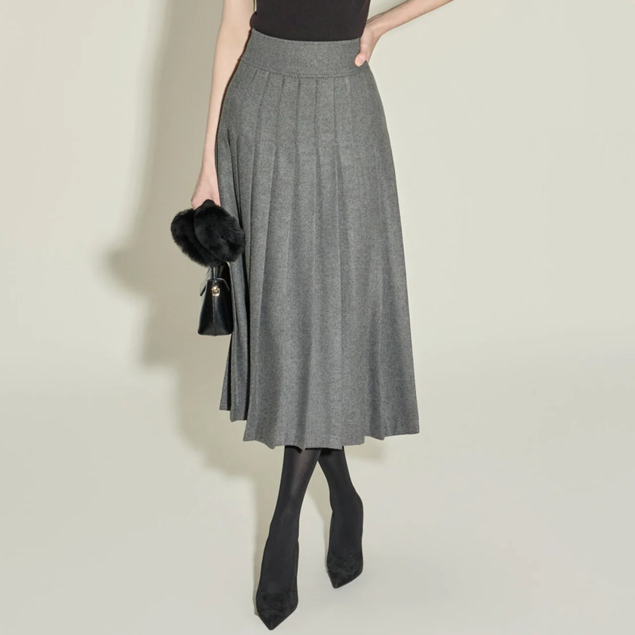 SK2387 Herringbone Pleats Skirt - Image 2