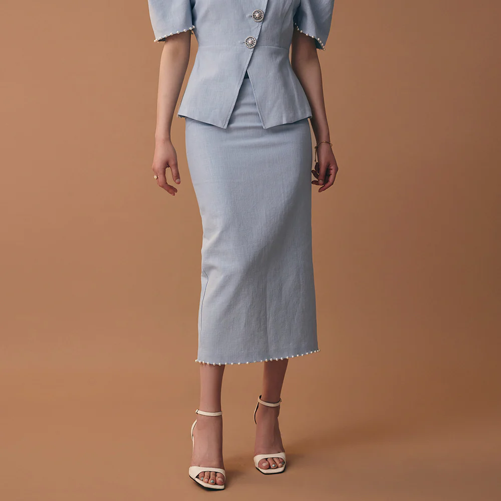 SK2480 Linen Denim Skirt - Image 2