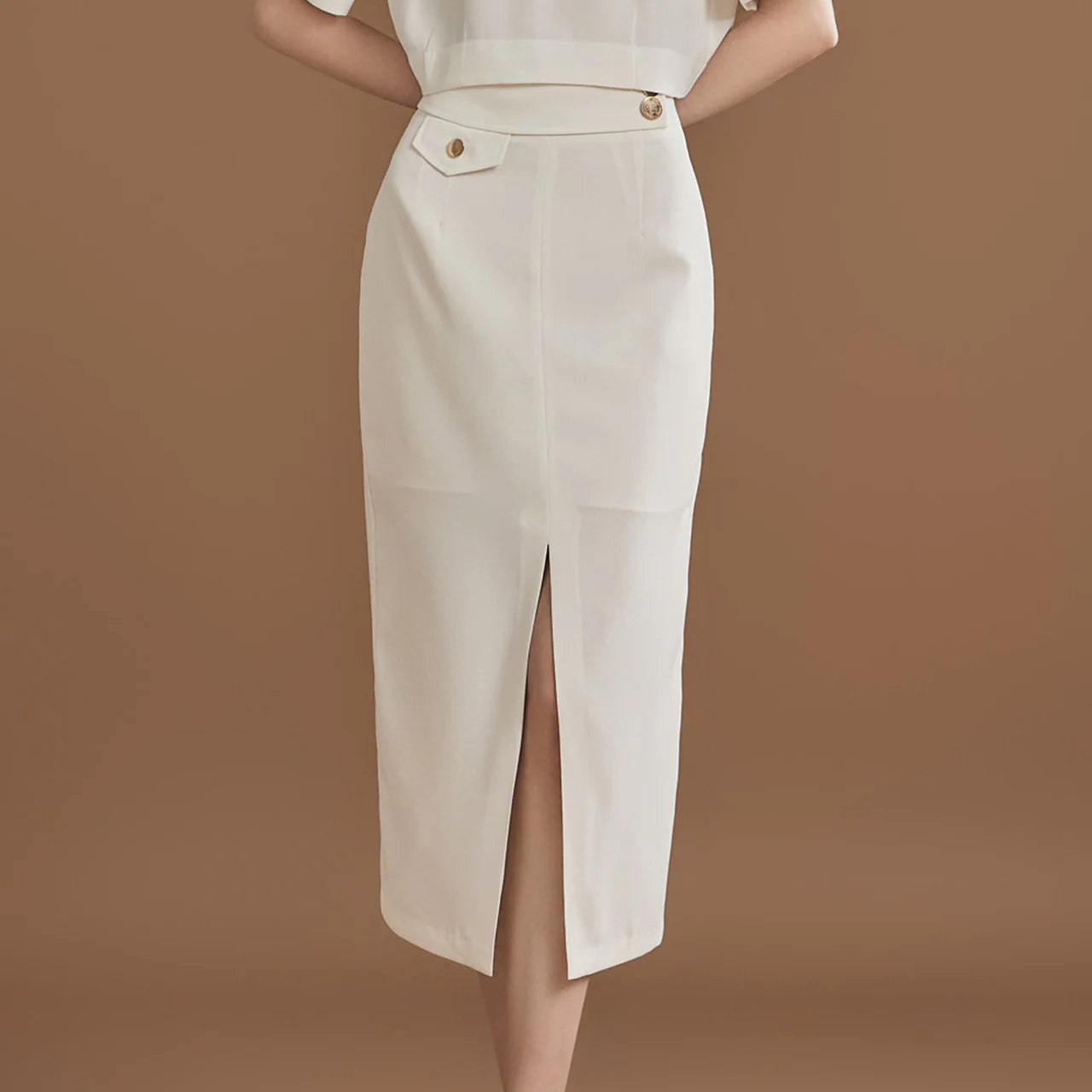 SK2723 Button Skirt - Image 2