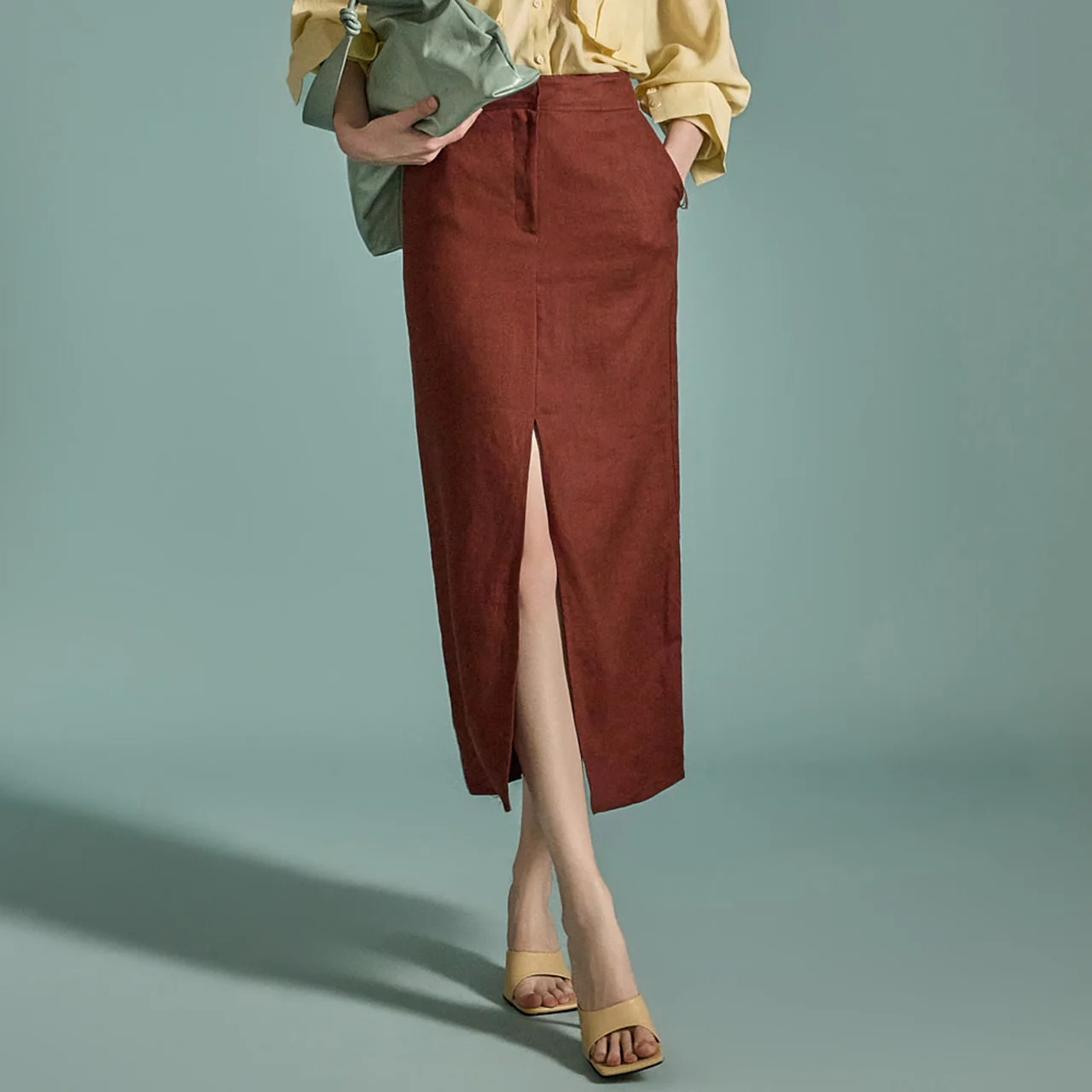SK2784 Linen Slit Skirt - Image 2