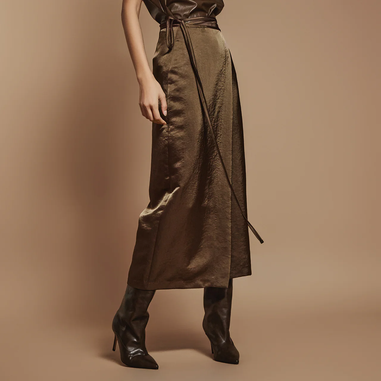 SK2832 Satin Wrap Skirt - Image 2
