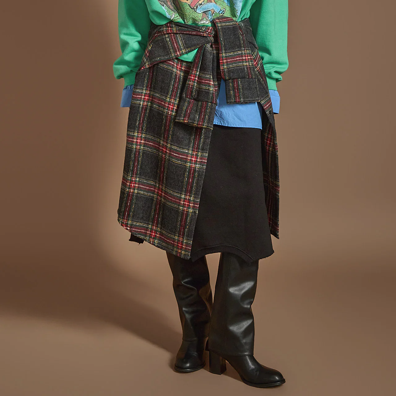 SK2857 Fleece-lined Layered Skirt - Image 2