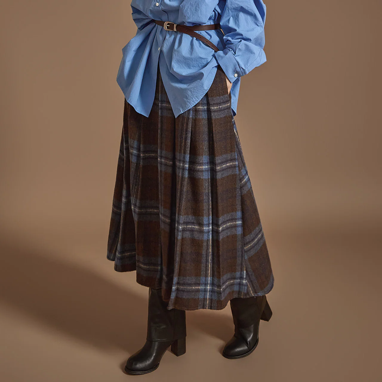 SK2858 Checked Skirt - Image 2