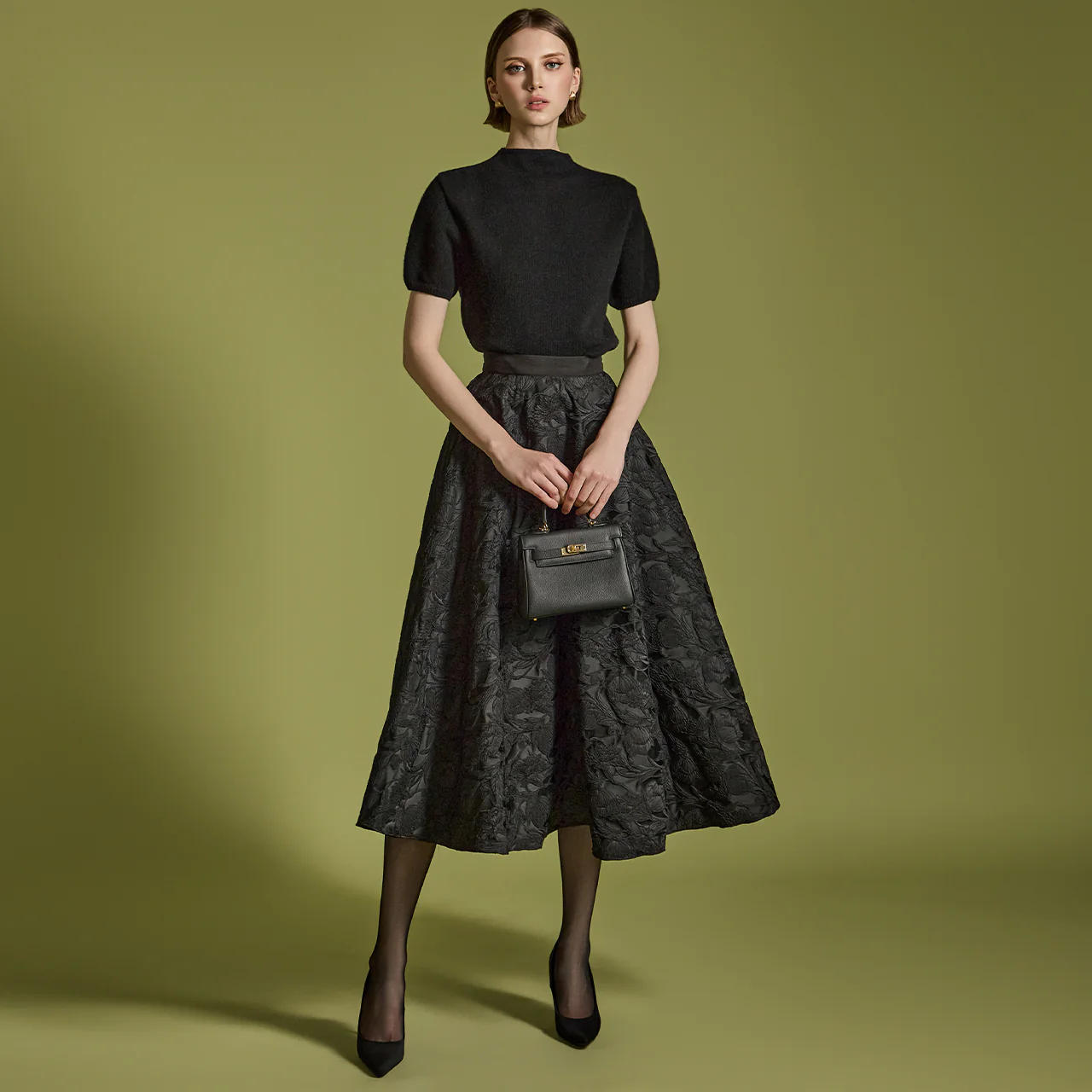 SK2865 Jacquard Flower Skirt - Image 2