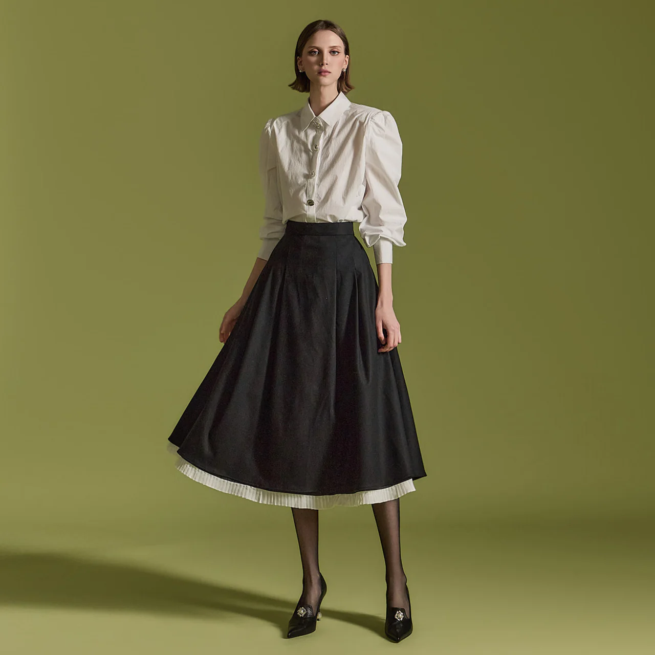 SK2891 Color Contrasting Skirt - Image 2