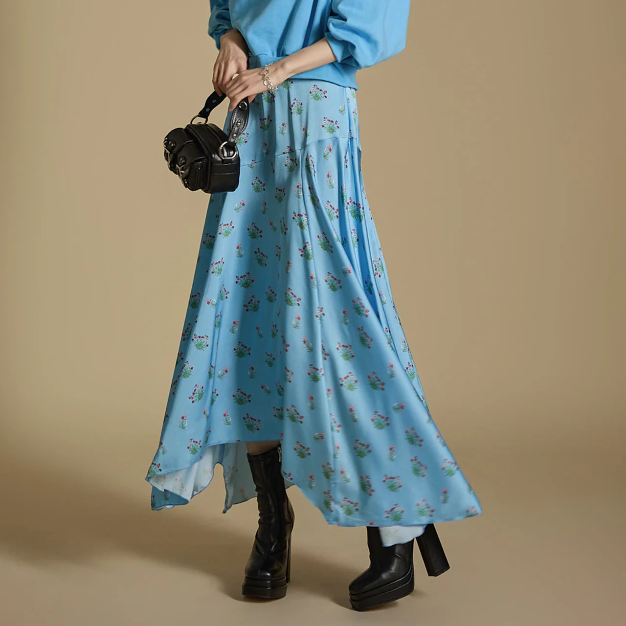 SK2915 Flower Asymmetrical Skirt - Image 2