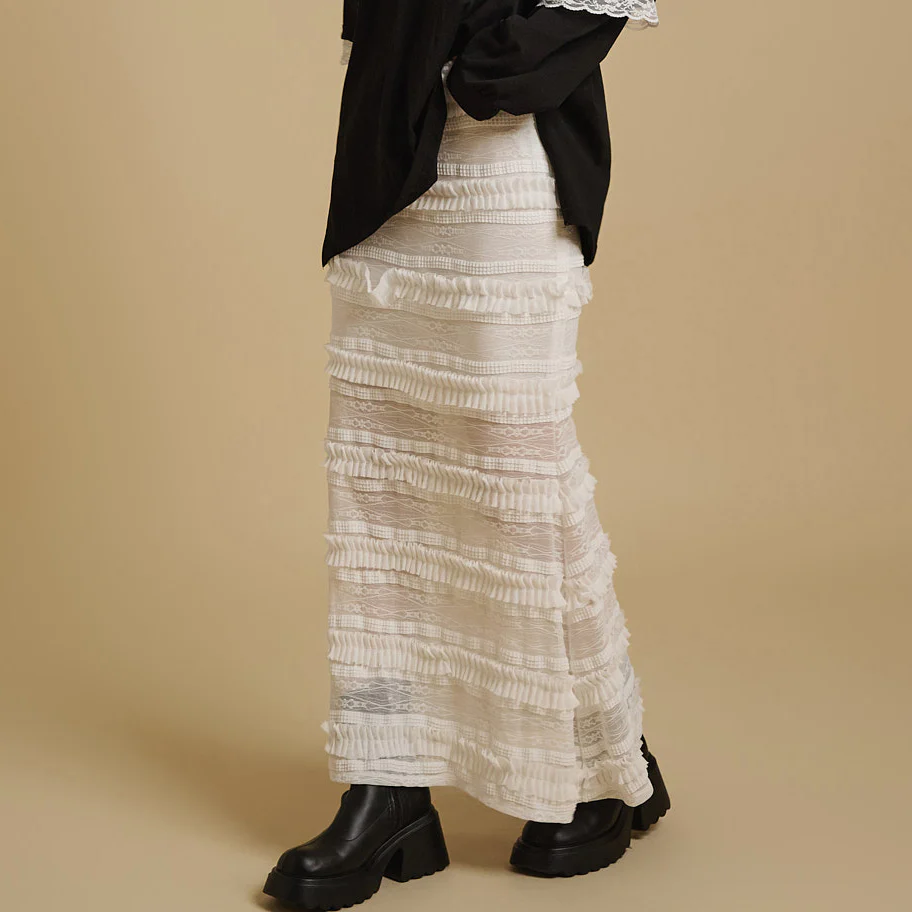 SK2922 Sheer Frill Skirt - Image 2