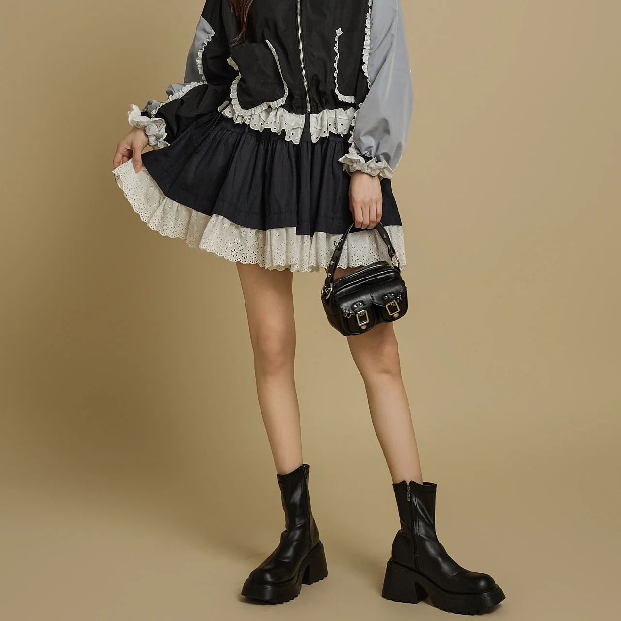 SK2928 Tiered Mini Skirt - Image 2