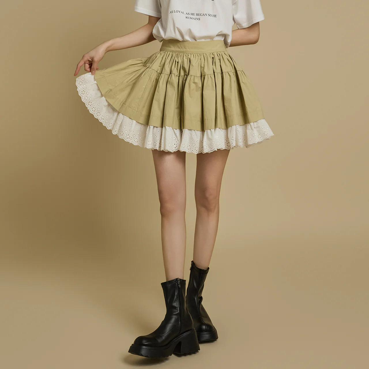 SK2928 Tiered Mini Skirt - Image 2