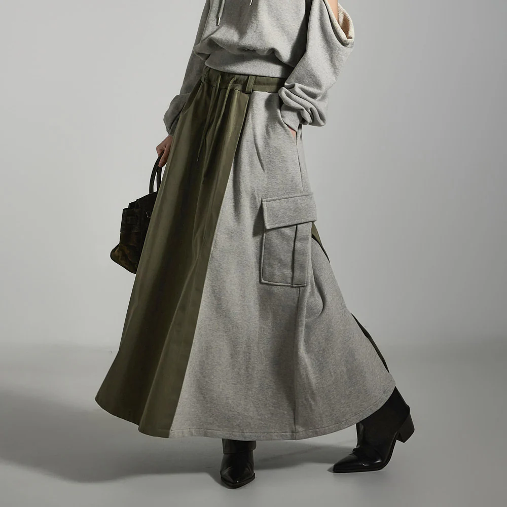 SK2934 Color Block Cargo Skirt - Image 2