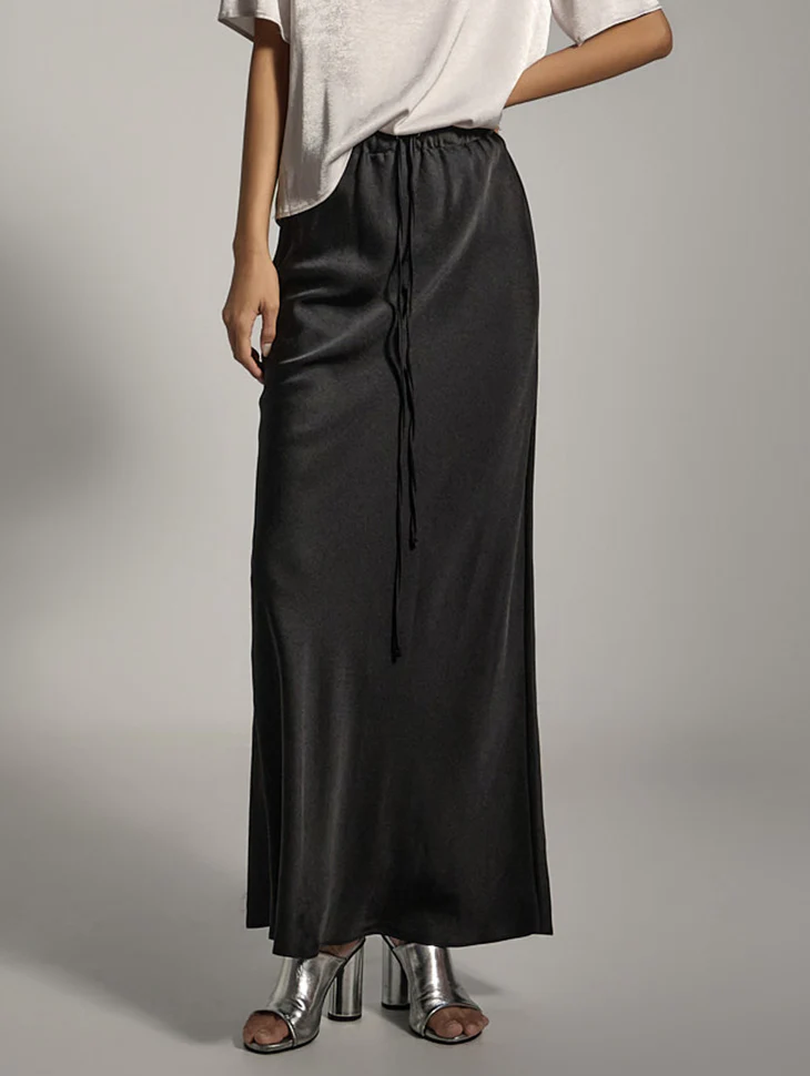 SK2991 Satin Low Waist Skirt