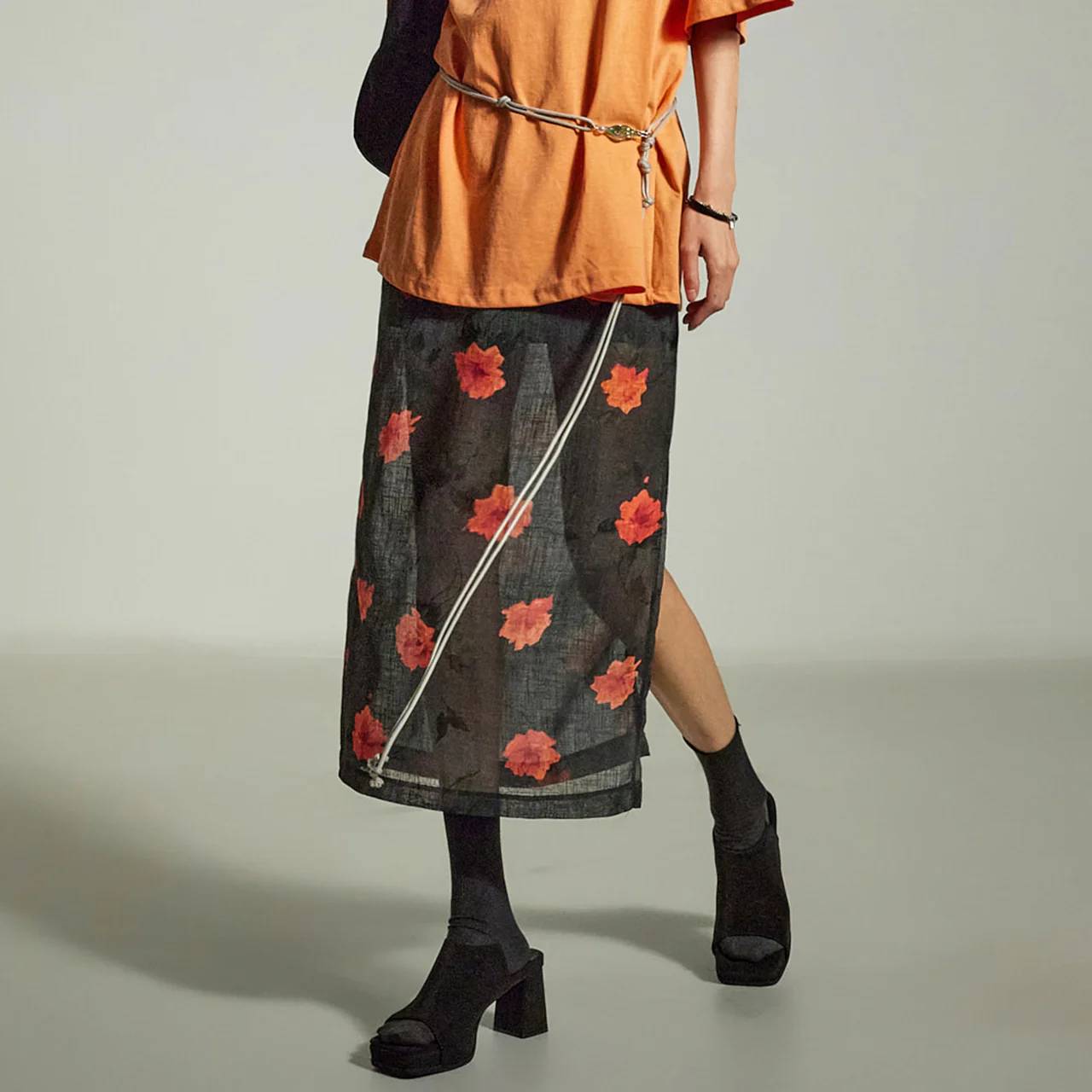 SK3023 Floral Sheer Skirt - Image 2