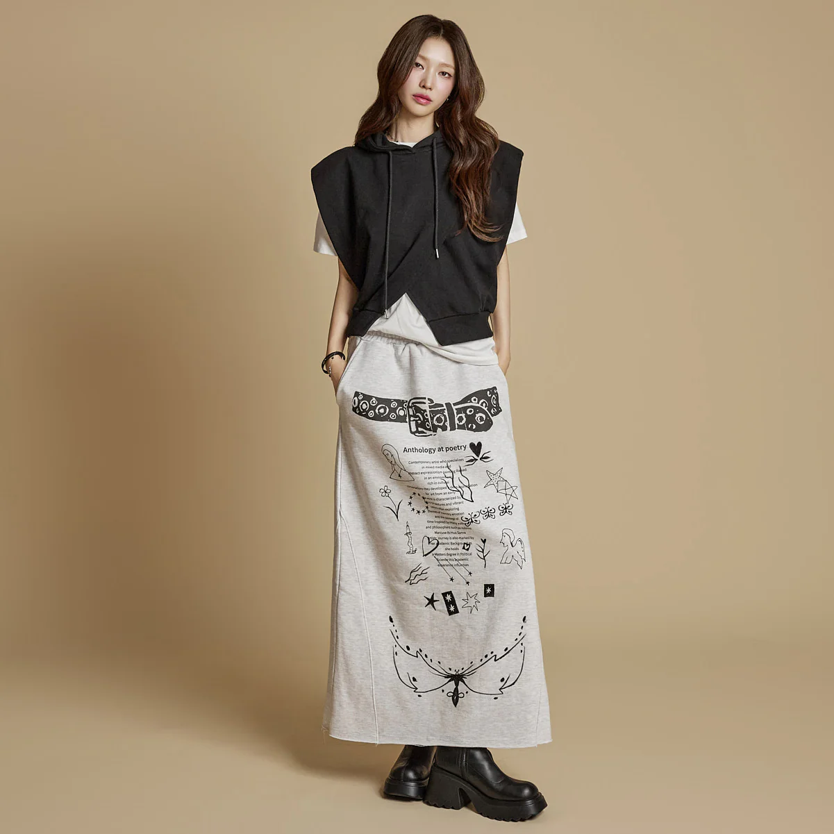 SK3032 Printed Long Skirt - Image 2