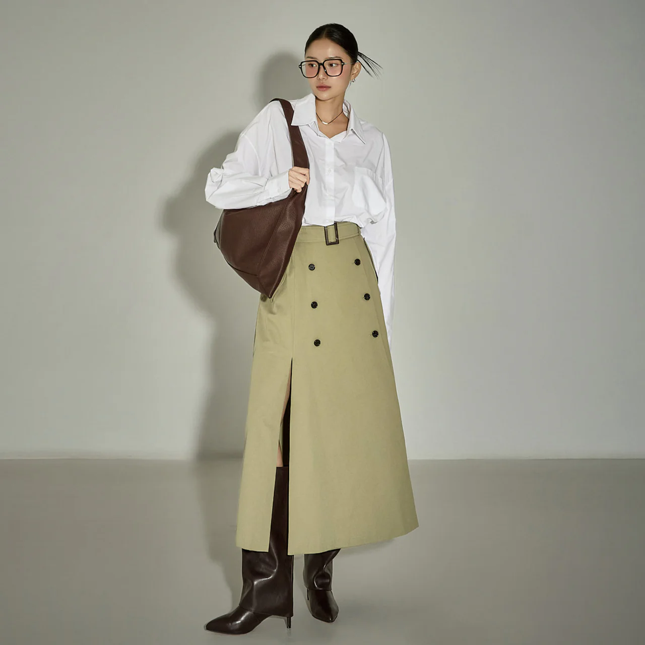 SK3053 Trench Skirt with Belt - Image 2