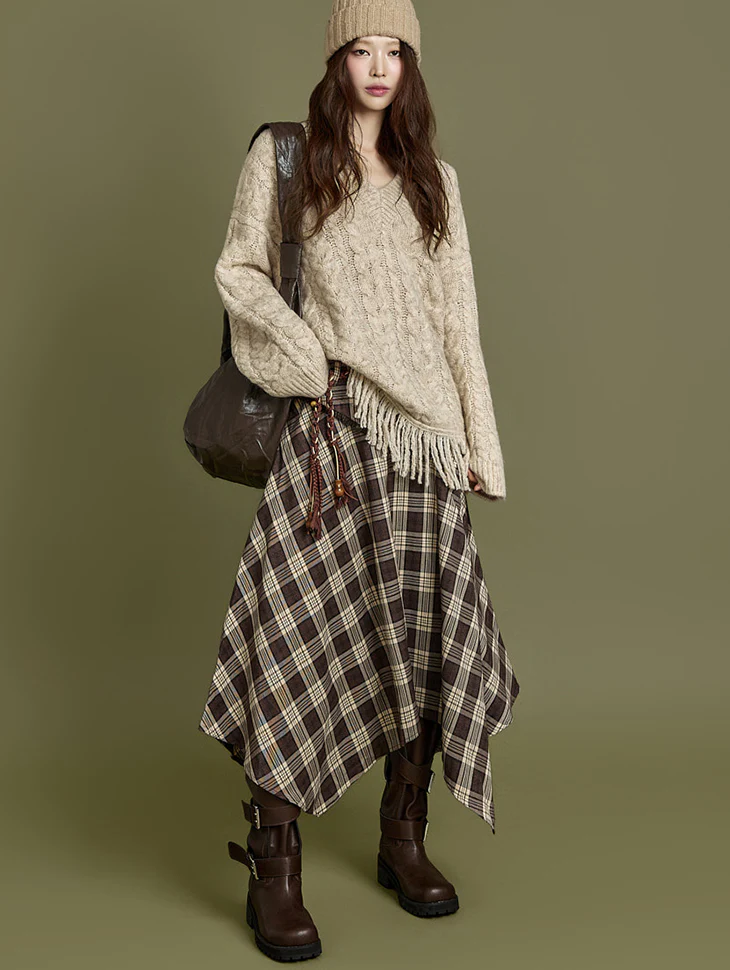 SK3080 Check Skirt
