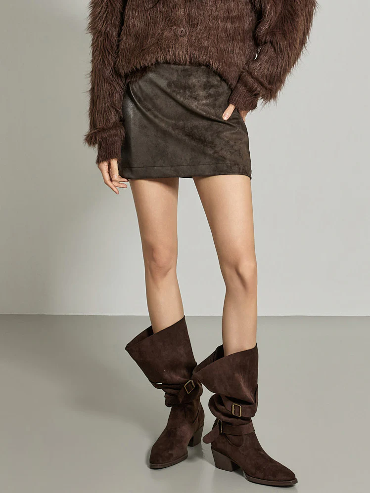 SK3109 Suede Mini Skirt