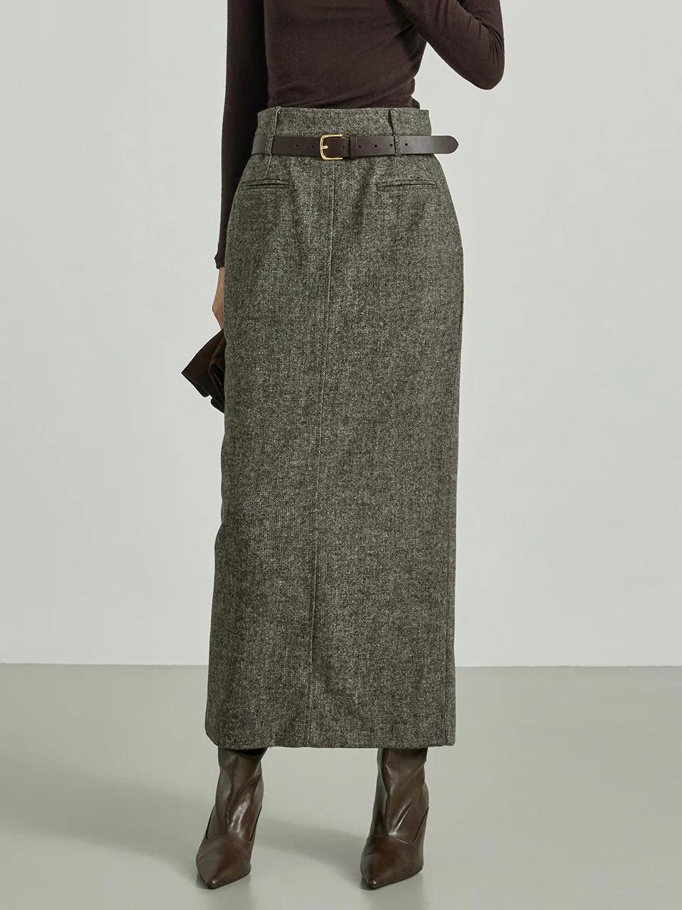 SK3114 High-Waist Wool Skirt