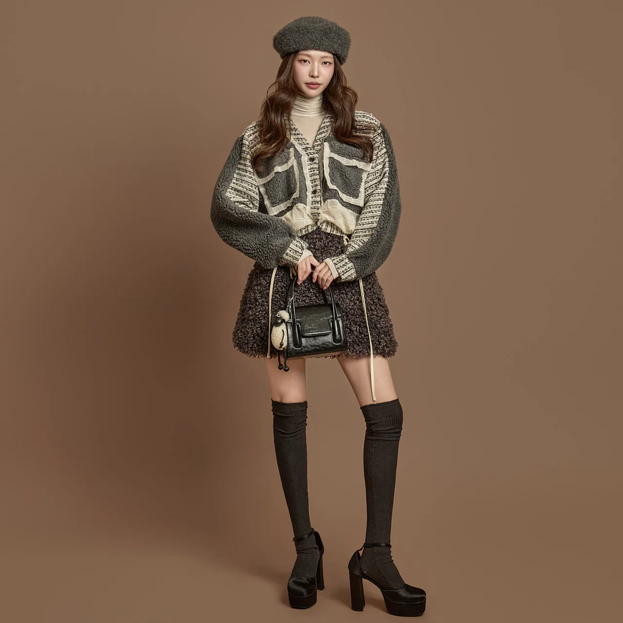 SK3130 Boucle Mini Skirt - Image 2