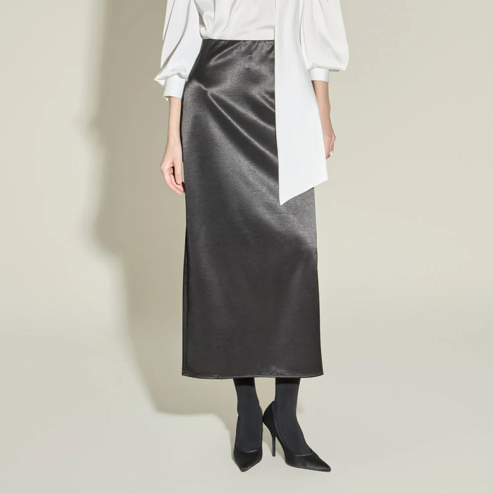 SK3135 Satin Long Skirt - Image 2