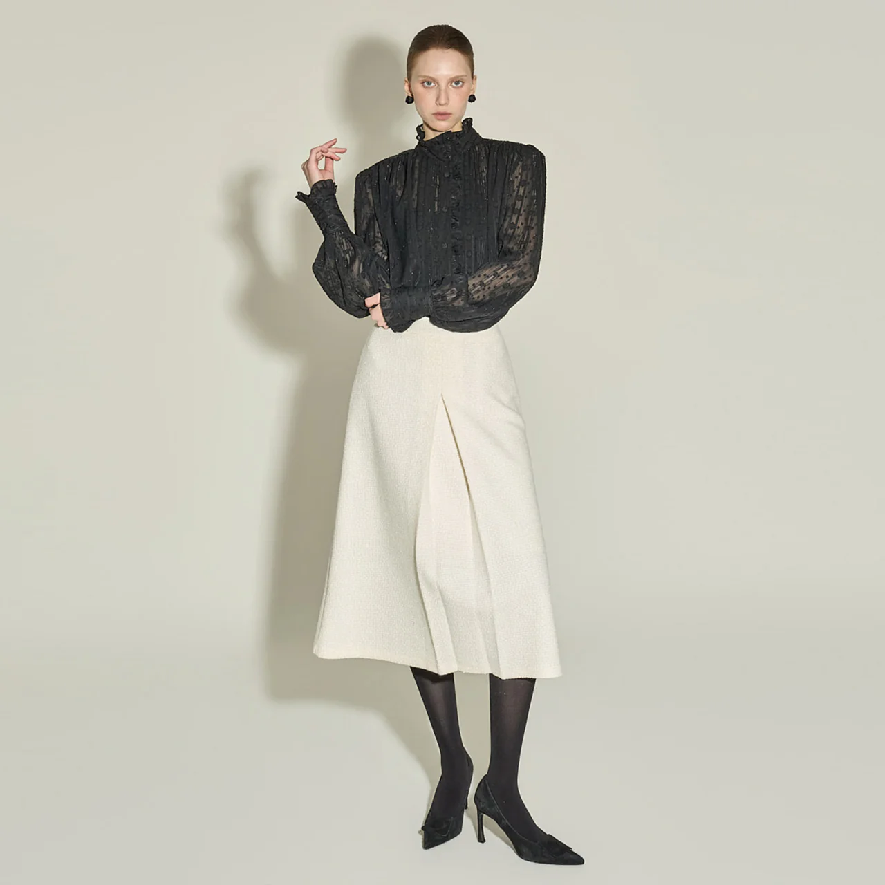 SK3146 Flared Wool Skirt - Image 2