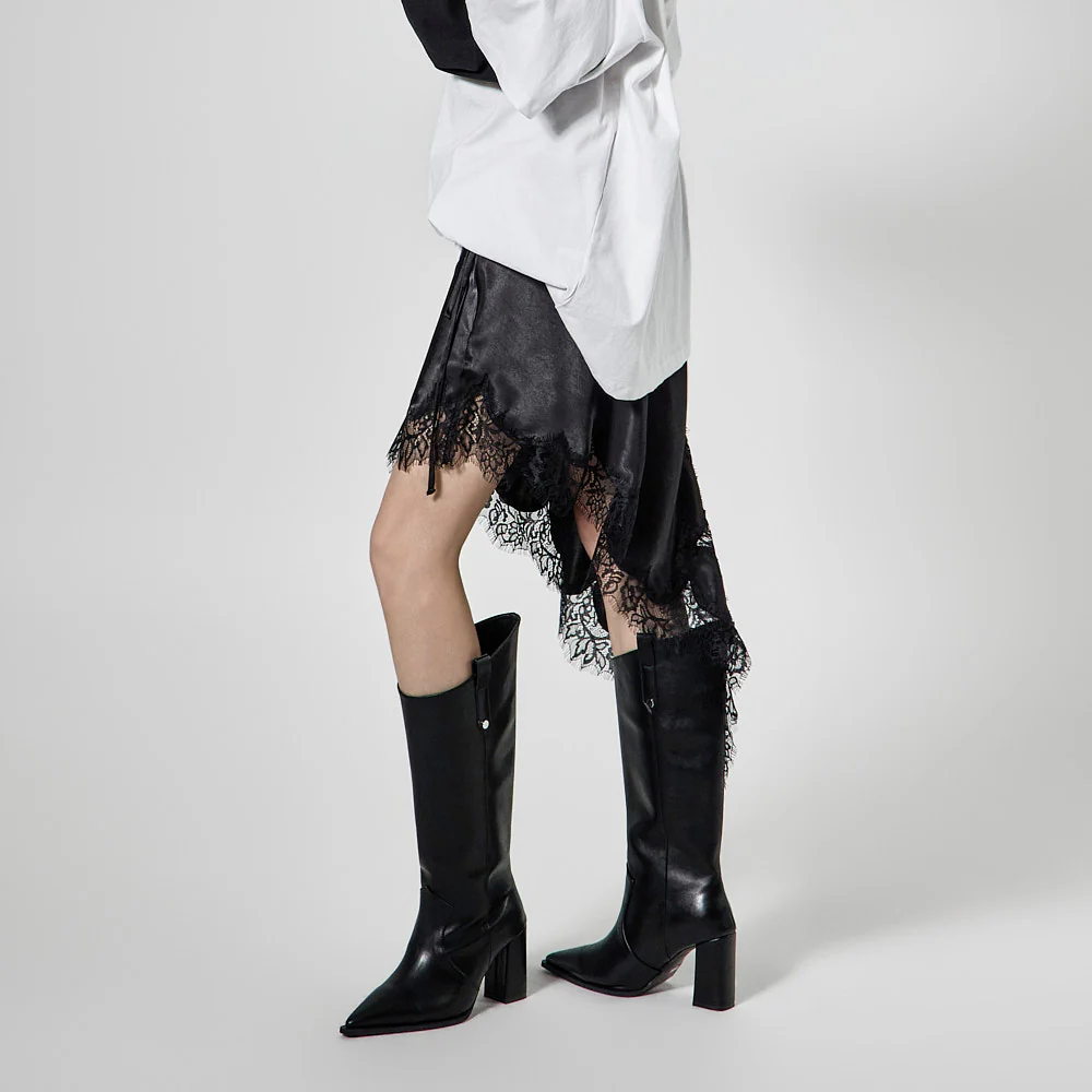 SK3155 Uneven Satin Skirt - Image 2