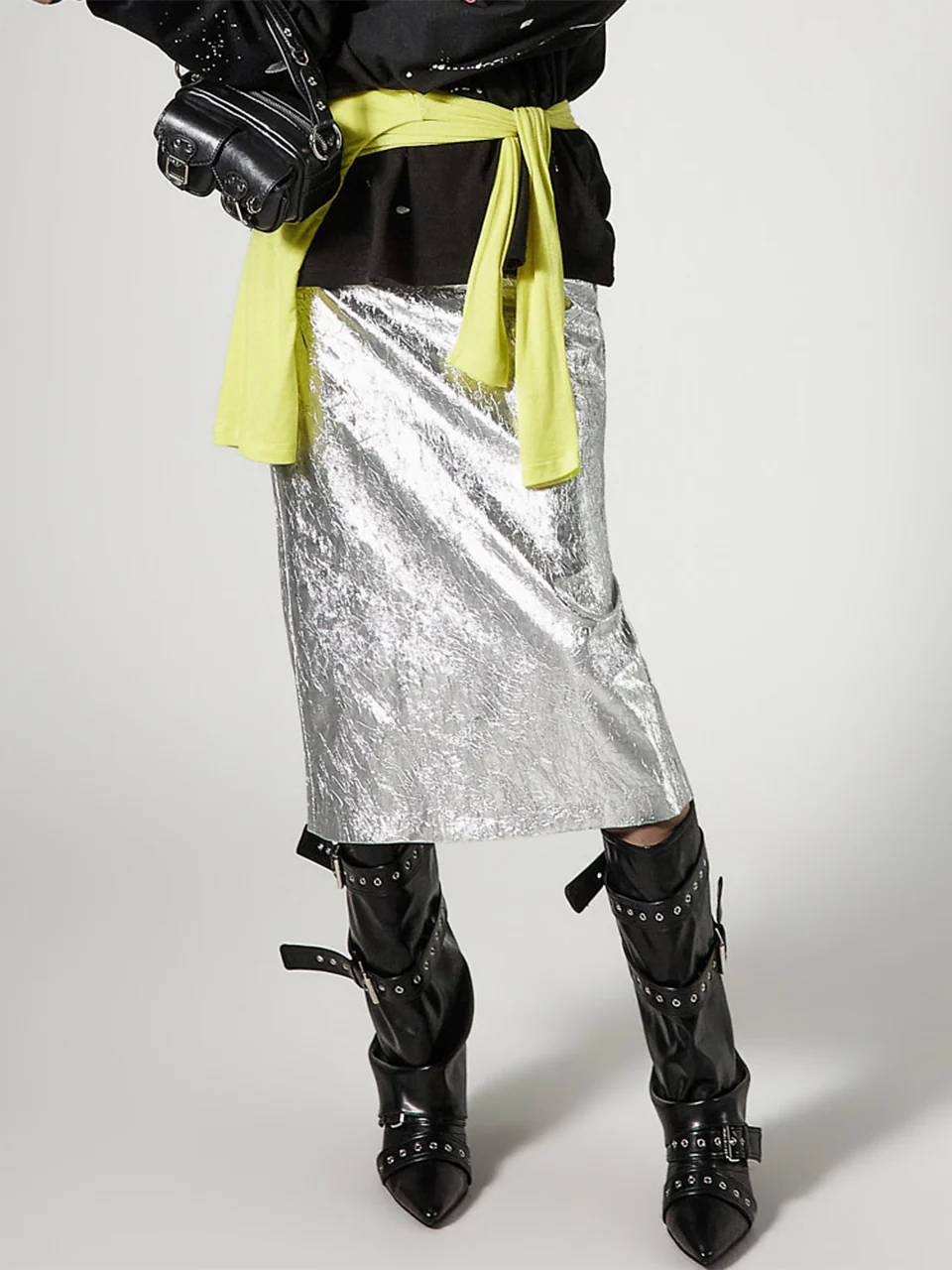 SK3171 Wrinkle Metal Skirt