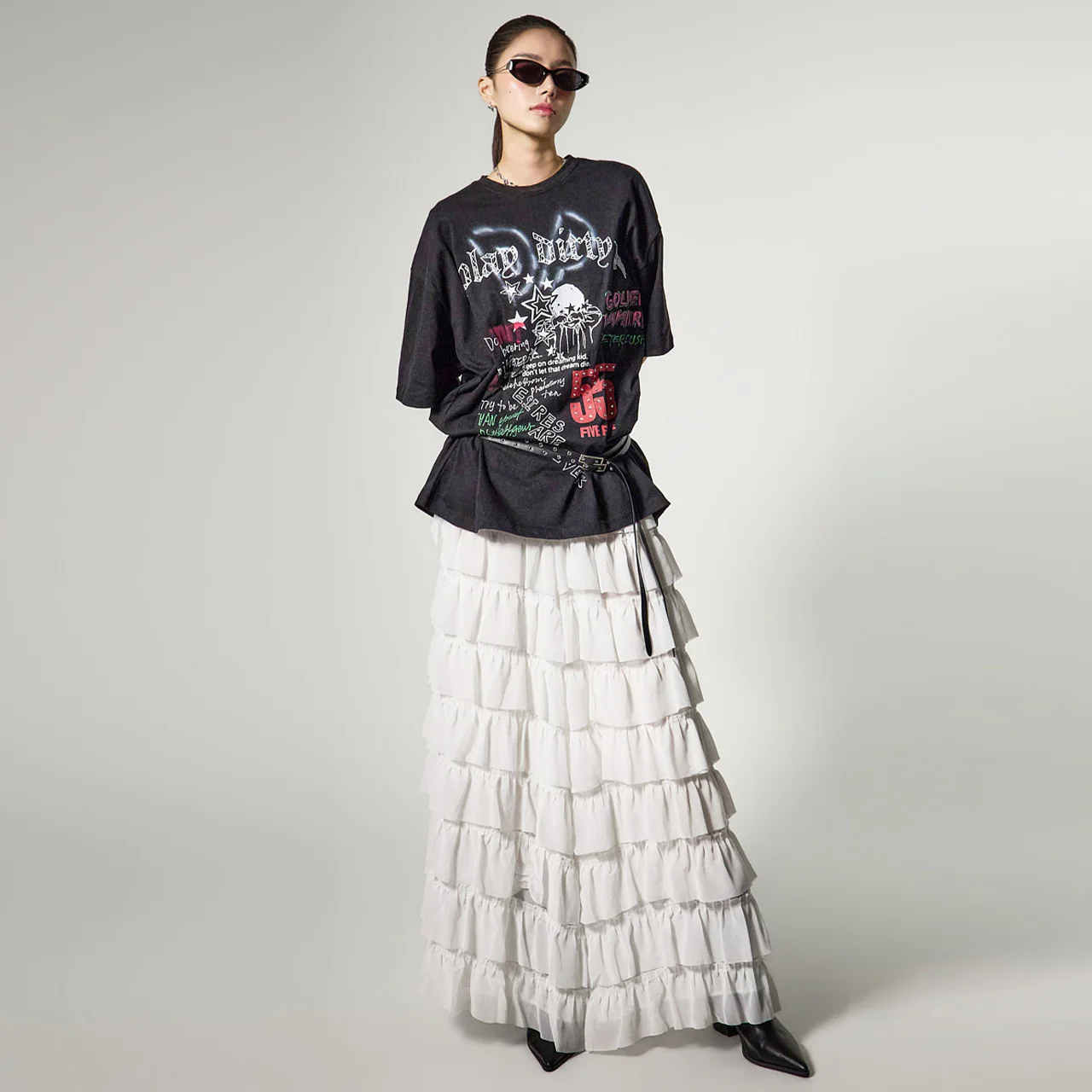 SK3184 Chiffon Tiered Skirt - Image 2